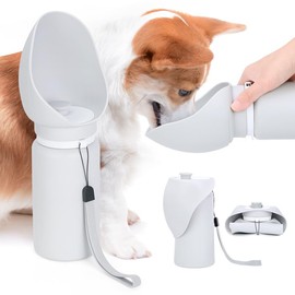 Botella de Agua portátil para Perros, Capacidad de 560 ml, diseño Plegable de Silicona, Botella de Viaje a Prueba de Fugas con Bebedero.