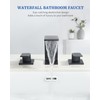PerPaiMe Bathroom Faucet 3 Hole - 8 Inch Waterfall Bathroom