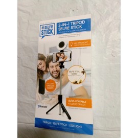 ReTrak EMERGE The Original Selfie Stick (BLACK & SILVER) 2-In-1 Tripod Selfie Stick