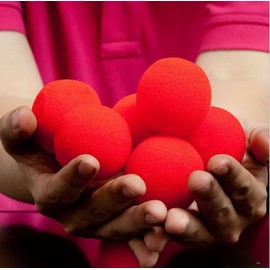 he andi 1.75 inch Red Sponge Soft Ball Close-Up Magic Street Classical Comedy Trick Props (12PC)