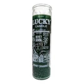 Generic Lucky Money Drawing Green 7 Day Candle