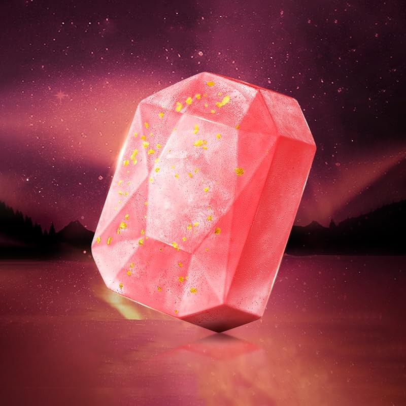 Rose Gold Diamond Soap with Rose Extract gently cleanses and