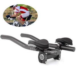 Bicycle TT Handlebar Bicycle Road Mountain Bike Triathlon Aero Rest Handlebar Clip On Tri Bars, Aluminium Alloy Bicycle Rest Handlebar, Armrest Bicycle Aerobar Triathletes Mountain (1)