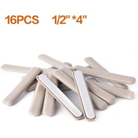 Ezprotekt 16 Pack Self-Stick Furniture Movers Sliders Strip for Carpet, 1/2 x 4 inch Rectangular Furniture Moving Pads, Self Adhesive Strip Sliders Gliders for Chair Table Desk Sofa Couch (Beige)
