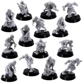 Undead Ghoul 32mm Miniatures for Tabletop Wargames Zombie Horde Figure, Evil Creature Monster Role Playing Games