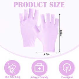 Geyoga 6 Pairs Fingerless Moisturizing Gloves Eczema Cotton Gloves for Adults Half Finger Touchscreen Lotion Overnight Dry Hands for Women Sleeping(Pink)