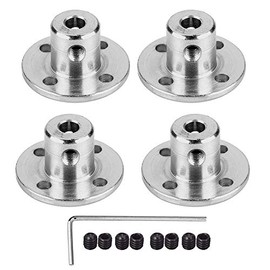 4Pcs 5mm Flange Coupling Connector, Rigid Guide Model Coupler Accessory, Shaft Axis Fittings for DIY RC Model Motors