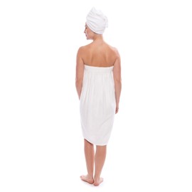 Women's Towel Wrap - Viscose from Bamboo Spa Wrap Set by Texere (2X / 3X, Natural White)