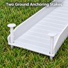 Rainwater Gutter Downspout Splash Block – White Ribbed PP Plastic