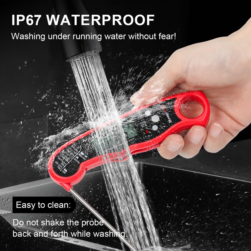 HomeLyfe Digital Meat Thermometer, IPX7 Waterproof Instant Read Food Thermometer