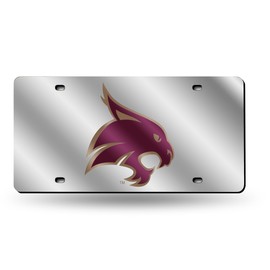 Texas State Bobcats Acrylic License Plate Laser Tag