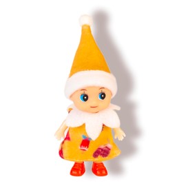 LitoMagic Tiny Baby Elf Doll in Yellow Dress | Bebe Lutin de Noel en Costume Jaune