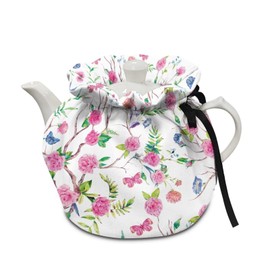 KUIFORTI Vintage Flower Teapot Cozy Breakfast Warmer Tea Cosy Insulated Keep Warm Tea Pot Cozies Retro Floral Teapot Dust Cover Coffee Pot Cover