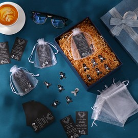 Quelay 100 Sets Black Funeral Ribbon Pins Funeral Favors Ribbon Pins Prayer Cards and Organza Bags Awareness Lapel Forever in Our Hearts Memorial Brooch for Mourning Remembrance Day