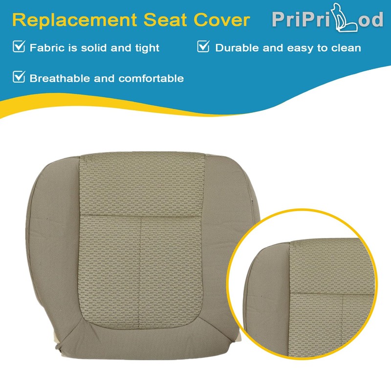 Priprilod Cloth Tan Front Driver Side Bottom Replacement Seat Cover
