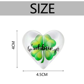 Heart Four-Leaf Clover Lucky Charm, Good Luck Gifts, Four Leaf Clover, Heart Lucky Clover Lucky Charm, Lucky Charm for Couples, Family, Friends, Good Luck for Exams (Y01)
