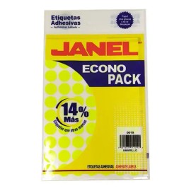 Etiqueta Adhesiva Janel Amarillo Rendonda 19mm 560 Pzs                                                                                                