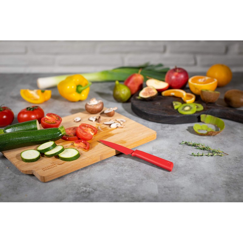 KUHN RIKON Colori+ Serrated Blade with Blade Guard Non-Stick Stainless