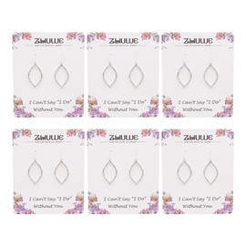 HUAYUAN I Can't SayI Do Without You | Bridesmaid Earrings for Women Girls, 1-4-6-8 Sets Marquise Shape Drop Dangle Earrings for Wedding Gifts