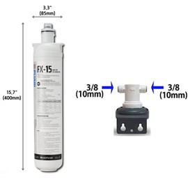 2Pack,Microfilter manufacturing FLUUX FX-15 + Including head,Hybrid cartridge,NSF Certified,Under Sink Water Filter System, Compatible with Faucet, Coffee Machine,16K Gallons, White