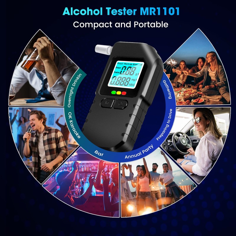 Breathalyser Dual Sensor with LCD Display, Breath Alcohol Tester, Alcohol