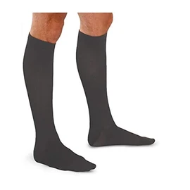 Calcetines Preven-t, nylon, caballero, prevención y control de varices, compresión moderada 19-21 mm/Hg (Grande, Gris Oxford)