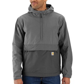 Carhartt Men's Rain Defender Loose Fit Lightweight Packable Anorak, Steel/Gravel, Large
