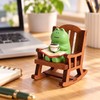 Frog Rocking Chair Figurine – Cute Resin Frog with Coffee