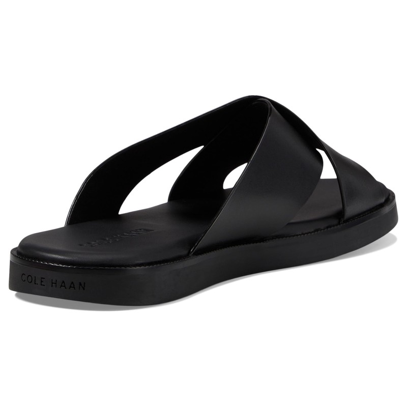 Cole Haan Men's Nantucket Cross Strap Sandal, Black/Black, 9