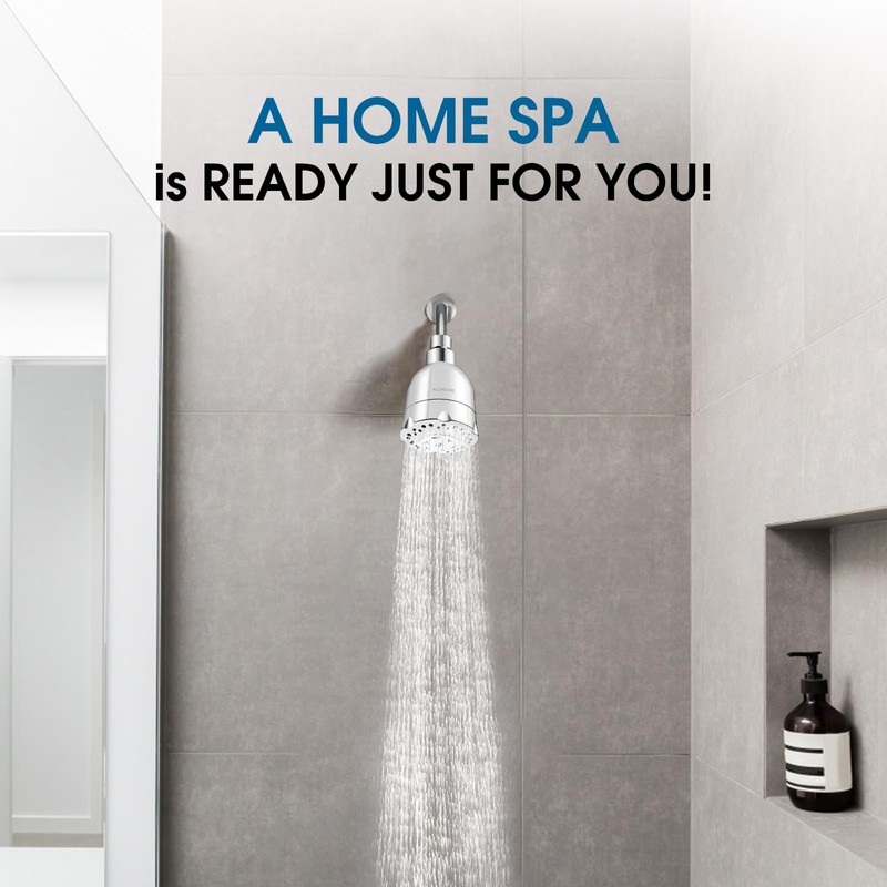 High Pressure Boosting Shower Head, ALOHOME 6 Powerful Spray Settings