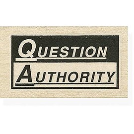 Leavenworth Jackson Question Authority wood mounted rubber stamp 277C