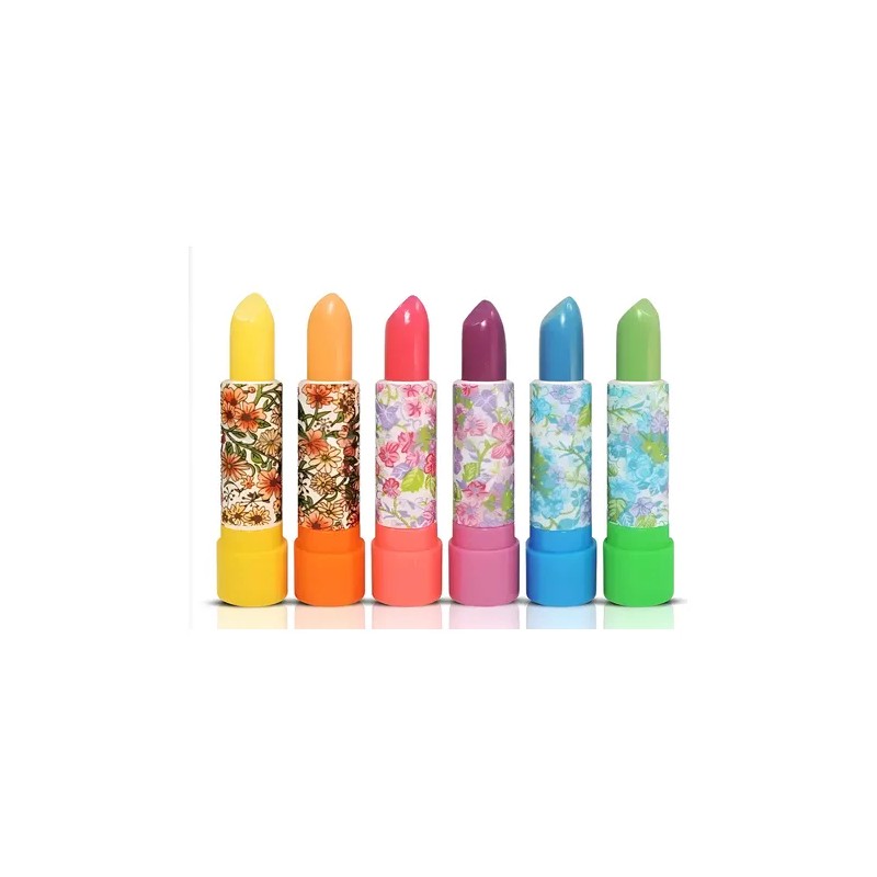 Labiales Mágicos Florales Con Aroma 12 Piezas Hidratantes