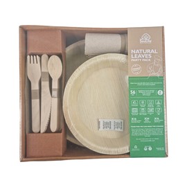 EcoSouLife Areca Nut Leaf Round Party Pack, 56 Pieces