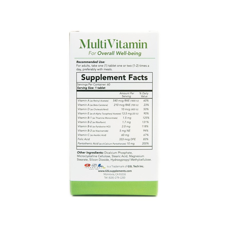 GSL Technology Multi-Vitamin | Contains 11 Key Vitamins for Daily