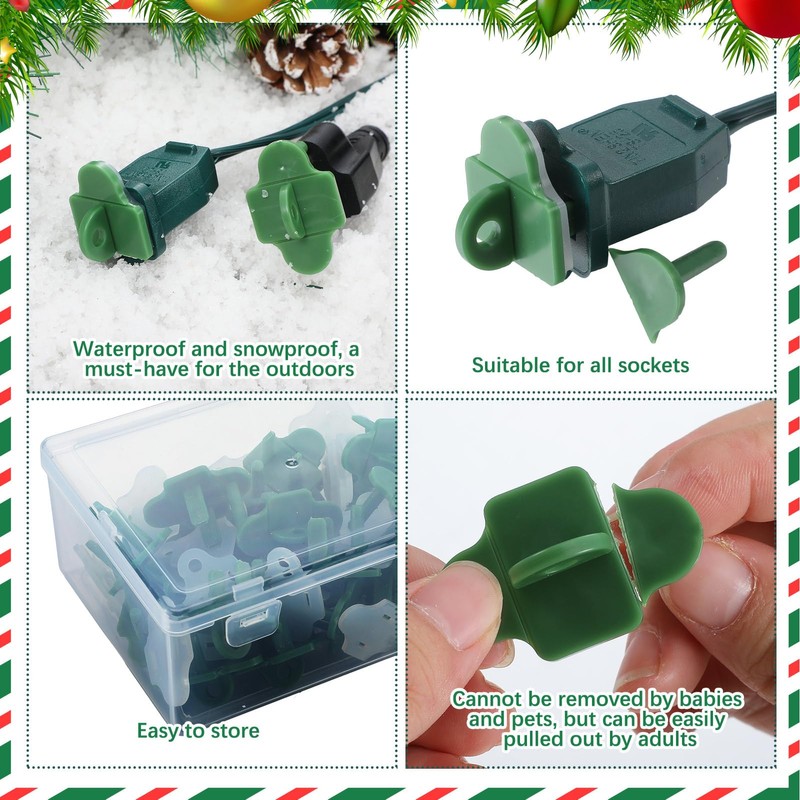 Maasechs 25 Sets Green Weatherproof Gaskets and Plug Protectors Covers