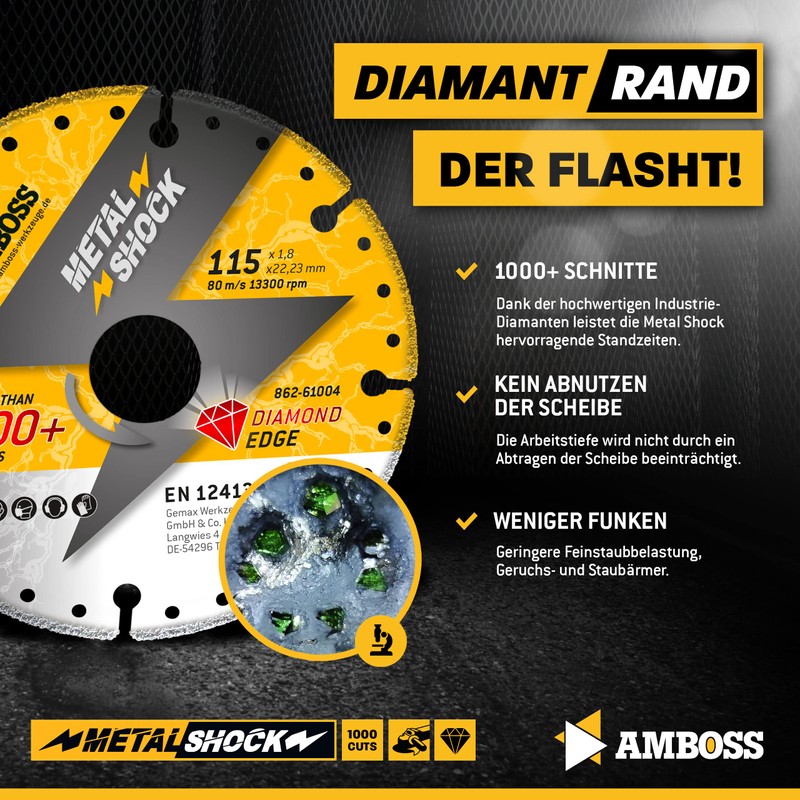 Anvil Diamond Cutting Disc Metal Shock for Metal/Steel/Stainless Steel –