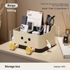 Beige Desktop Storage Organizer Box, HIPS Plastic Open-Top Compartment Desk