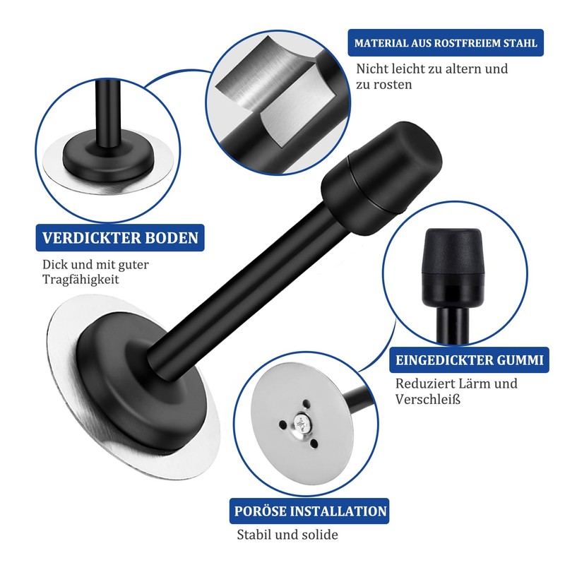 Misuyue Stainless Steel Wall Door Stop, 9.5 cm, Heavy Duty