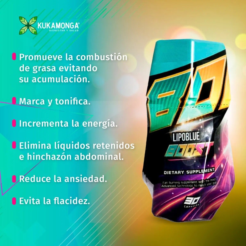 Bajar De Peso, Lipo Blue Boost 30 Cápsulas + Té
