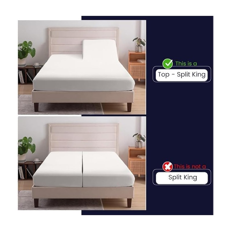 4 Piece Split Head Flex Sheet Set, 34" Top Split