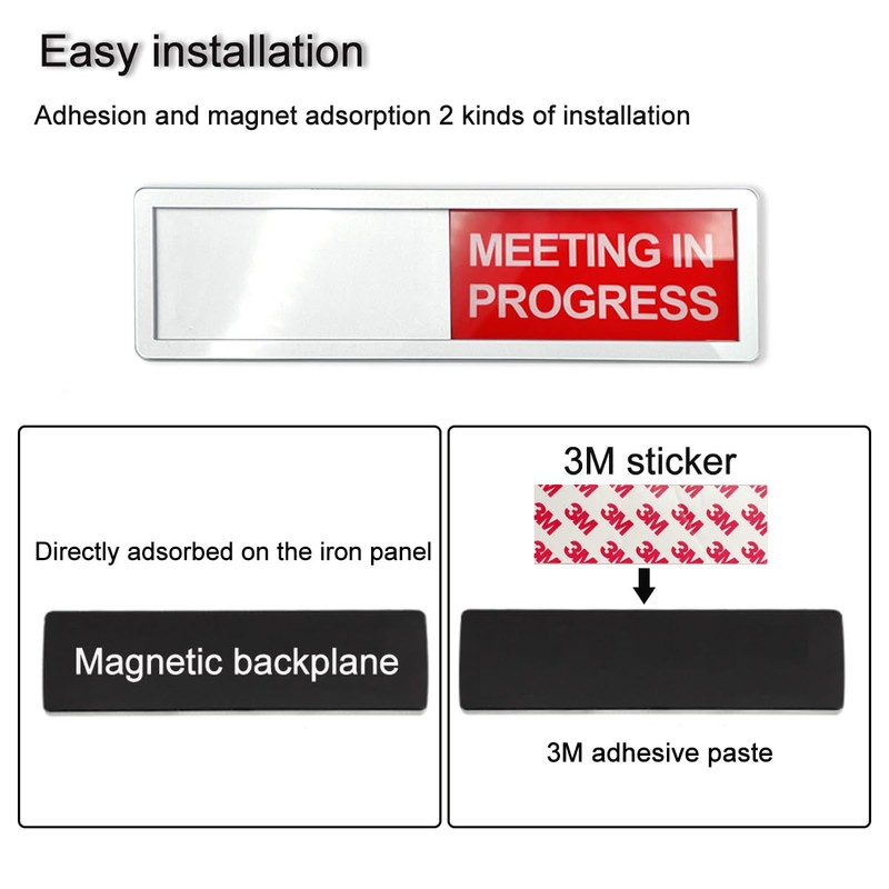 LICQIC Privacy Sign, VACANT/MEETING IN PROGRESS - Sliding Door Sign