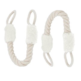 Pack of 2 Door Stop Jack, Door Stopper Clamp Protection, Door Cord Clamp Protection, Cotton Door Handle Stopper Rope, Door Clamp Protection for Doors, for Pets and Babies (White)