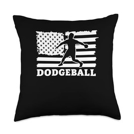 American Flag USA Patriotic Dodgeball Dodgeball Player Throw Pillow