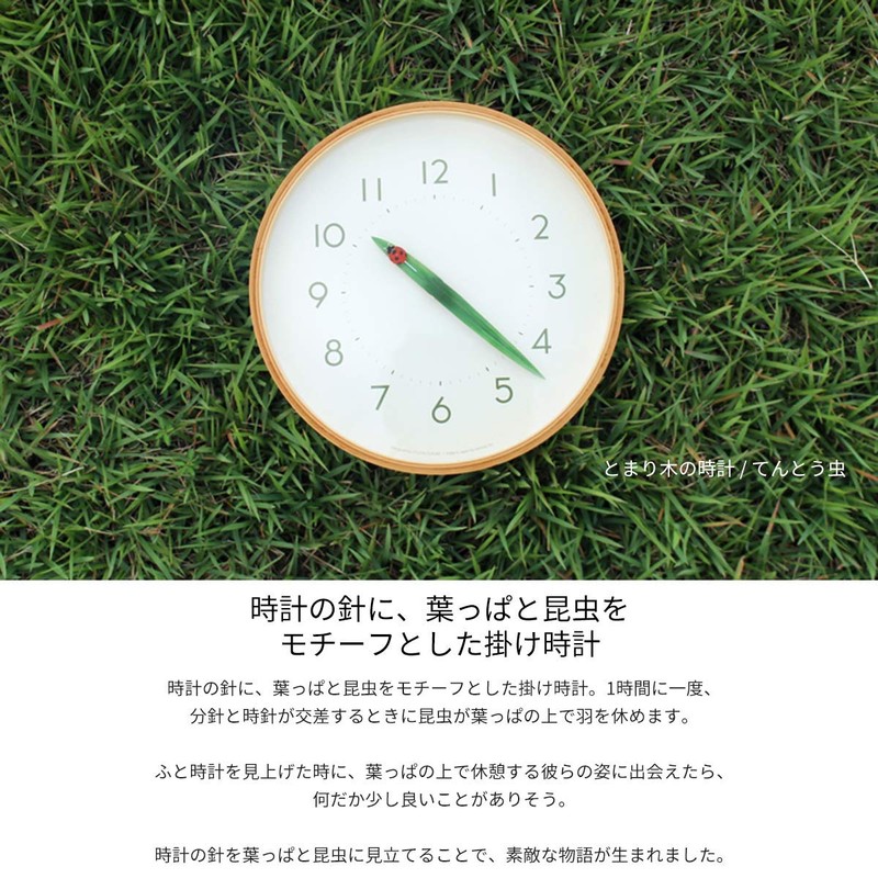 Remnos SUR18-16 MONKI Lemnos Wall Clock, Perch Clock, Analog, Wood