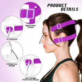 AF01B - Protector de nariz para mujer para nariz rota y adultos, máscara ajustable para baloncesto y fútbol, con acolchado de espuma para jóvenes y adolescentes (morado abierto)