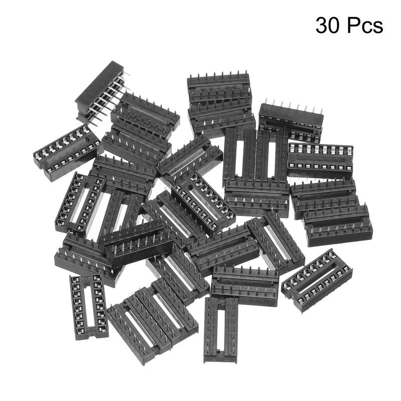 sourcing map 30Pcs DIP IC Chip Socket Adapter, 2.54mm Pitch