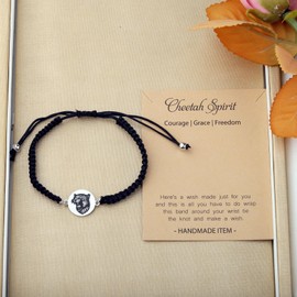 MAOFAED Cheetah Gift Cheetah Spirit Grace Courage Freedom Inspirational Gift Cheetah Bracelet for Men Women (Cheetah spiritCA)