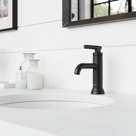 Pfister Capistrano Bathroom Sink Faucet, Single Control, 1-Handle, Single Hole, Spot Defense Matte Black Finish, LF042CSOSDB