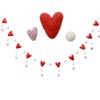 Glaciart One Felt Heart Garland - Pom Pom Garland –