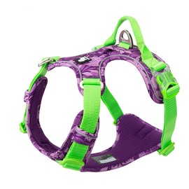 WINHYEPET True Love No-Pull Dog Harness, Adjustable Outer Vest, Reflective Nylon Harness for Soft Pets, Dogs, Suitable for Small, Medium Breeds, TLH5653 (Amber, Purple, M)